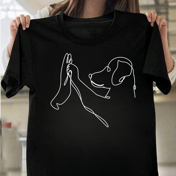 Unbranded Tops - Join Hand Dog Shirt, Gift for Dog Lovers, Dog Mom Shirt, Dog Graphics Shirt